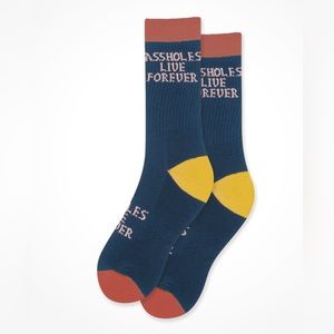⚫️ Linda Finegold ALF COLORBLOCK BLUE YELLOW ORANGE SOCKS Assholes Live Forever